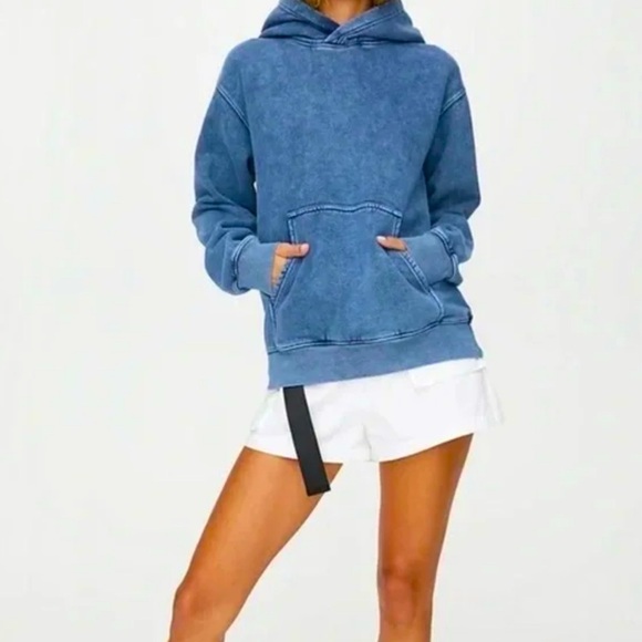 TNA • Blue Mineral Wash Hoodie - Picture 1 of 4